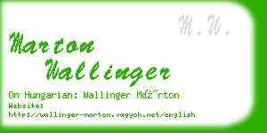 marton wallinger business card